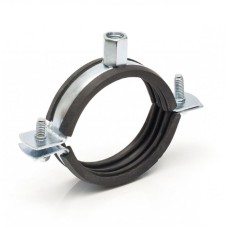 Хомут сантехнический крепежный трубный стальной оцинкованный с резиновой прокладкой Optimal Mupro 35 мм