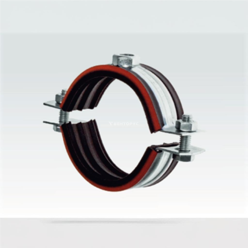 Хомут сантехнический крепежный трубный стальной оцинкованный с резиновой прокладкой 27х15 мм