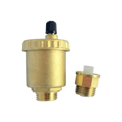 Воздухоотводчик автоматический латунный Ду-15 (1/2") Ру-10 НР (НАР) прямой с запорным клапаном Icma 707 в Ростове-на-Дону