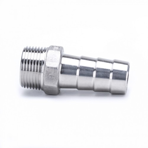 Штуцер нержавеющий под шланг елочка НР Ру 16 AISI 304 20 мм 1/2"