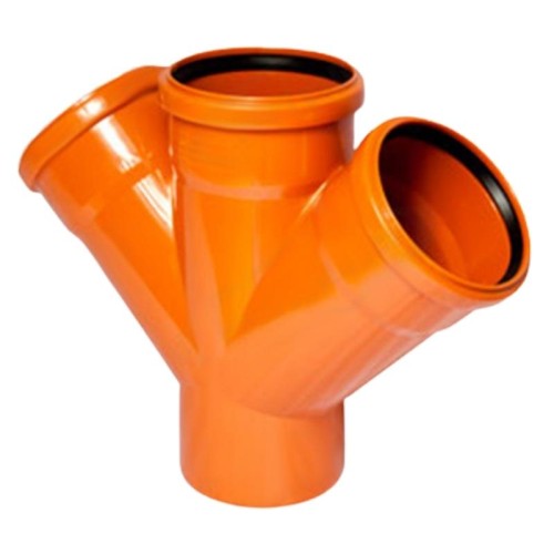 Крестовина канализационная PP-B коричневая Дн 110-110-110 45гр б/нап в/к VALFEX в Ростове-на-Дону