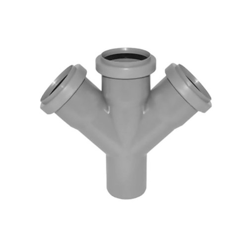 Крестовина PP-M одноплоскостная бесшумная белая Дн 110-110-110 45гр б/нап в/к RTP (РосТурПласт) в Ростове-на-Дону