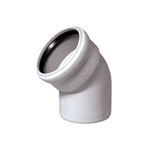 Отвод канализационный PP-M белый Дн 50 30гр бесшумный б/нап в/к RTP (РосТурПласт) в Ростове-на-Дону