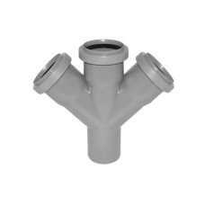 Крестовина PP-H одноплоскостная серая Дн 110-110-110 45гр б/нап в/к RTP (РосТурПласт) 2