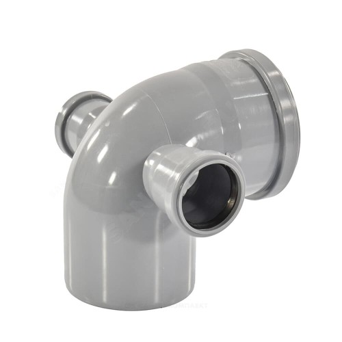 Отвод канализационный PP-H с выходом левый и правый серый Дн 110-50 45гр б/нап VALFEX в Ростове-на-Дону