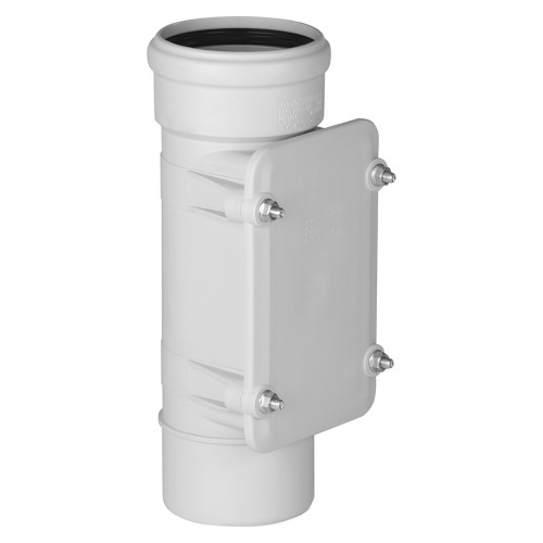 Ревизия канализационная PP-MD с крышкой Дн 110 (DN100) светло-серая бесшумный б/нап в/к Ostendorf Skolan dB SKRE в Ростове-на-Дону