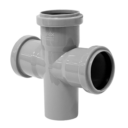 Крестовина PP-M одноплоскостная бесшумная белая Дн 110-110-110 87гр б/нап в/к RTP (РосТурПласт) в Ростове-на-Дону