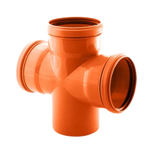 Крестовина PP-B одноплоскостная коричневая Дн 110-110-110-45гр б/нап в/к RTP (РосТурПласт) в Ростове-на-Дону