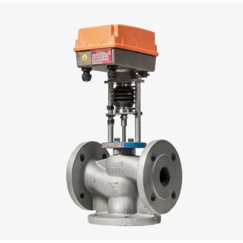 Клапан регулирующий чугуный смесительно-разделительный с электроприводом фланцевый 1,6 МПа TRV-3 Теплосила 40х200 мм в Ростове-на-Дону