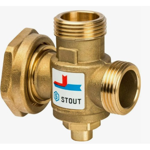 Клапан смесительный латунный термостатический седельный с внутренней-наружной резьбой 1,0 МПа SVM-0050 STOUT 25 мм 1 1/2" в Ростове-на-Дону