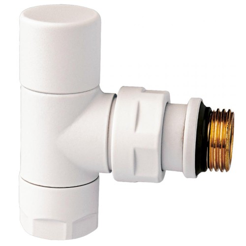 Клапан термостатический угловой Ду-15 (1/2") Ру-10 ВР-НР (ВН-НАР) белый серия E Oventrop в Ростове-на-Дону