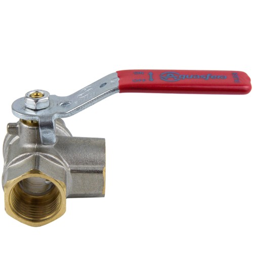 Кран запорный латунный трехходовой стандартнопроходной с ручкой-рычагом ВР (ВН) Ру 25 Ideal 128 Itap 15 мм 1/2" в Ростове-на-Дону