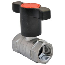 Кран запорный латунный с Т-рукояткой стандартнопроходной с ручкой-рычагом ВР-НР Ру 16 Optibal Oventrop 15 мм 1/2"