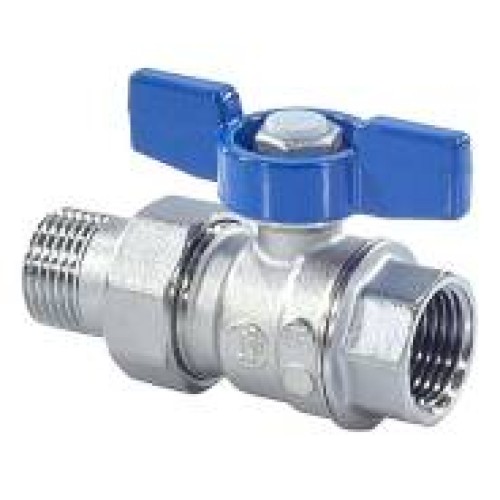 Кран запорный латунный полнопроходной с ручкой-бабочкой ВР-американка Ру 35 R859 Giacomini 15х74 мм 1/2" в Ростове-на-Дону