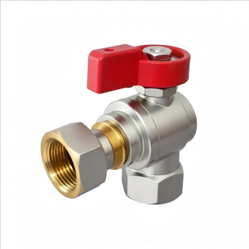 Кран шаровый латунный угловой полнопроходной с ручкой-флажком НР-накидная гайка Ру 16 R780 Giacomini 15х65 мм 1/2" в Ростове-на-Дону