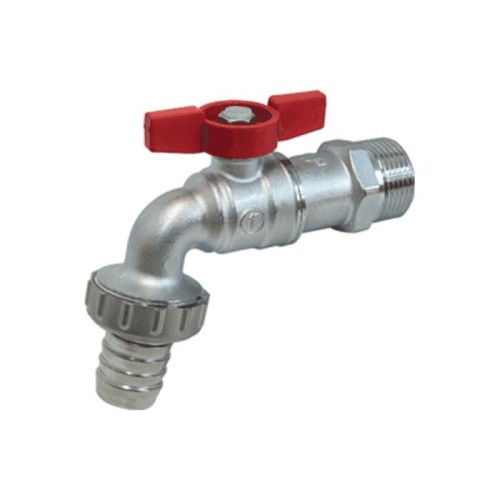 Кран водоразборный латунный стандартнопроходной с ручкой-бабочкой НР-штуцер Ру 10,5 R620 Giacomini 15х82 мм 1/2" в Ростове-на-Дону