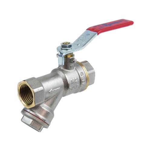 Кран запорный латунный с фильтром полнопроходной с ручкой-рычагом ВР (ВН) Ру 25 BV.631 MVI 15 мм 1/2" в Ростове-на-Дону