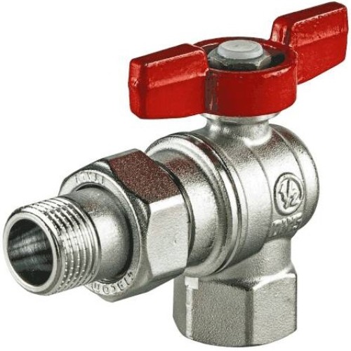 Кран шаровый латунный угловой полнопроходной с ручкой-бабочкой ВР-американка Ру 16 R789 Giacomini 15х79 мм 1/2" в Ростове-на-Дону