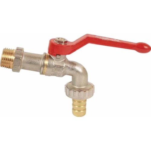 Кран латунный со спускником стандартнопроходной с ручкой-рычагом НР Ру 10 BVR-CR Ридан 15 мм 1/2" в Ростове-на-Дону