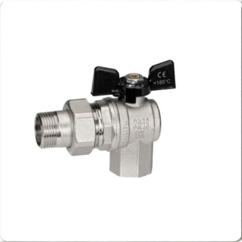 Кран шаровый латунный угловой полнопроходной с ручкой-бабочкой ВР-американка Ру 40 Bugatti 594 Bugatti 15 мм 1/2" в Ростове-на-Дону