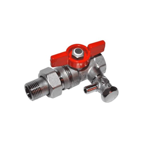 Кран шаровый латунный переходный со спускником стандартнопроходной с ручкой-бабочкой ВР-американка Ру 42 R259DS Giacomini 15х93 мм 1/2" в Ростове-на-Дону