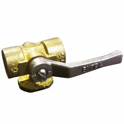 Кран латунный трехходовой стандартнопроходной для манометра с фланцем и ручкой ВР-НР Ру 16 Icma 15 мм 1/2" в Ростове-на-Дону