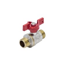 Кран запорный латунный полнопроходной с ручкой-бабочкой НР Ру 63 11Б27фт1М VALFEX 15 мм 1/2"