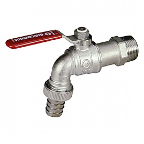 Кран водоразборный латунный стандартнопроходной с ручкой-рычагом НР-штуцер Ру 10,5 R621 Giacomini 15х82 мм 1/2" в Ростове-на-Дону