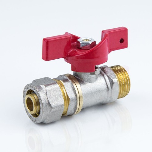 Кран запорный латунный полнопроходной с ручкой-бабочкой ВР-американка Ру 40 BVR-FR Ридан 20 мм 3/4" в Ростове-на-Дону