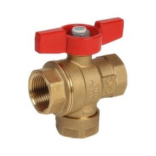 Кран запорный латунный с фильтром полнопроходной с ручкой-бабочкой ВР (ВН) Ру 32 R701 Giacomini 15 мм 1/2"