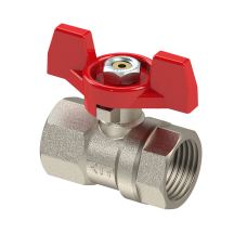 Кран запорный латунный стандартнопроходной с ручкой-бабочкой ВР (ВН) Ру 16 ПРАКТИК 130 ГАЛЛОП 20 мм 3/4"