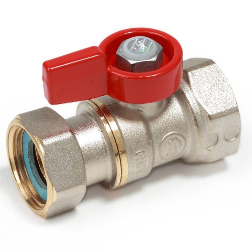 Кран запорный латунный стандартнопроходной с ручкой-флажком ВР-накидная гайка Ру 16 R251 Giacomini 15х68 мм 1/2" в Ростове-на-Дону