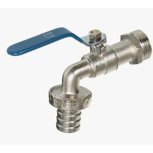 Кран водоразборный латунный стандартнопроходной с ручкой-рычагом НР-штуцер Ру 40 RTP (РосТурПласт) 16 мм 1/2" в Ростове-на-Дону