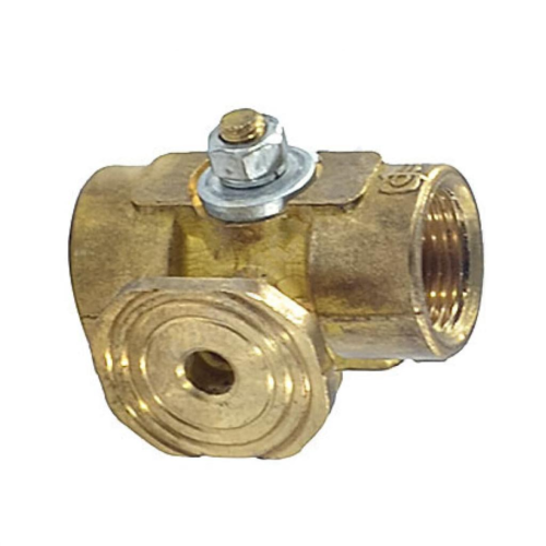 Кран латунный трехходовой стандартнопроходной для манометра с фланцем без ручки ВР (ВН) Ру 16 11Б18БК, КПТ ВИПРА 15 мм 1/2" в Ростове-на-Дону