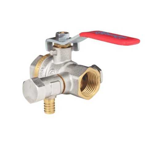 Кран запорный латунный с дренажем и воздухоотводчиком полнопроходной с ручкой-рычагом ВР (ВН) Ру 25 BV.630 MVI 15 мм 1/2" в Ростове-на-Дону