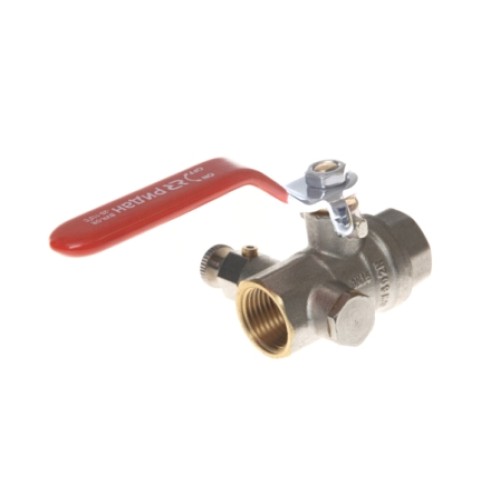 Кран латунный со спускником полнопроходной с ручкой-рычагом ВР (ВН) Ру 40 BVR-DR Ридан 15 мм 1/2" в Ростове-на-Дону