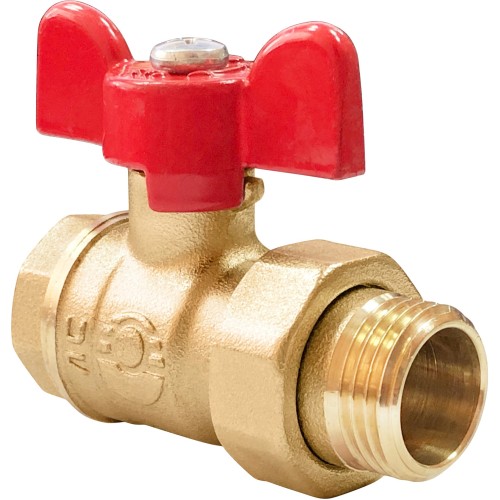 Кран запорный латунный стандартнопроходной с ручкой-бабочкой ВР-американка Ру 16 ПРАКТИК 132 ГАЛЛОП 20 мм 3/4" в Ростове-на-Дону