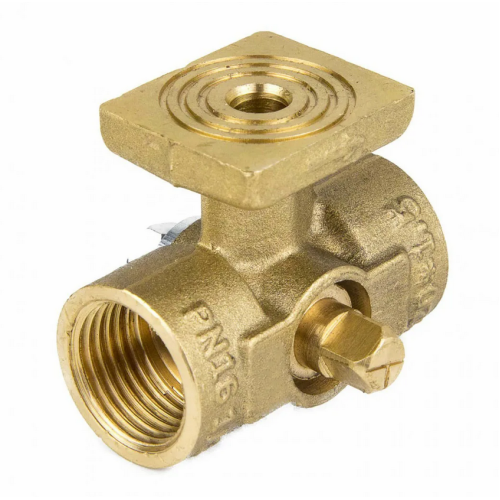 Кран латунный трехходовой стандартнопроходной для манометра с фланцем без ручки ВР (ВН) Ру 16 Aquasfera 1061 Aquasfera 15 мм 1/2" в Ростове-на-Дону