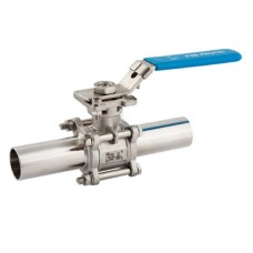 Кран шаровый нержавеющий под приварку полнопроходной Ру 25 AISI 304 NK-BE NK 80х302 мм