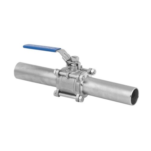 Кран запорный трехсоставной нержавеющий под приварку полнопроходной ручка-рычаг Ру 63 Benarmo 8 мм в Ростове-на-Дону