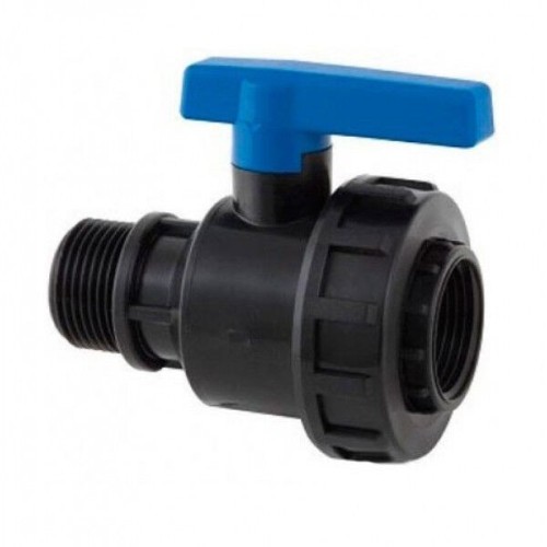 Компрессионный кран ПНД Дн 1/2"-1/2" ВР-НР (ВН-НАР) Ру-10 RTP (РосТурПласт) в Ростове-на-Дону