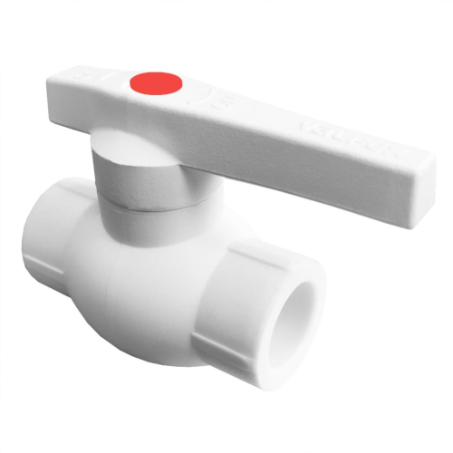 Кран полипропиленовый PP-R запорный прямой стандартнопроходной с внутренней пайкой белый ручка-рычаг Ру 10 Ultra Pro Aqua 75 мм ГОСТ 32415-2013 в Ростове-на-Дону