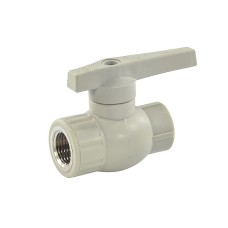 Кран полипропиленовый PP-R запорный прямой полнопроходной с внутренней пайкой белый ручка-рычаг Ру 25 Prime Pro Aqua 25 мм ГОСТ 32415-2013