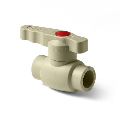 Кран полипропиленовый PP-R запорный прямой стандартнопроходной с внутренней пайкой серый ручка-рычаг Ру 10 Wavin Ekoplastik 40 мм ГОСТ 32415-2013 в Ростове-на-Дону