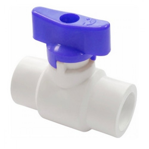 Кран полипропиленовый PP-R запорный прямой стандартнопроходной с внутренней пайкой синий ручка-бабочка Ру 25 RTP (РосТурПласт) 25 мм ГОСТ 32415-2013 в Ростове-на-Дону