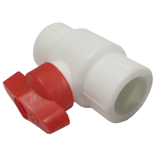 Кран полипропиленовый PP-R запорный прямой стандартнопроходной с внутренней пайкой белый ручка-бабочка Ру 25 VALFEX 25 мм ГОСТ 32415-2013 в Ростове-на-Дону