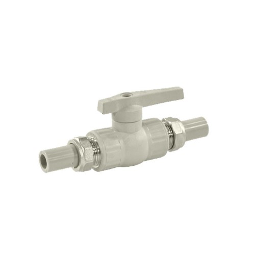 Кран полипропиленовый PP-R запорный прямой полнопроходной с внутренней пайкой серый ручка-рычаг Ру 25 VALFEX 20 мм 3/4" ГОСТ 32415-2013 в Ростове-на-Дону