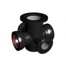 Крест с пожарной подставкой раструб-фланец ППКРФ ВЧШГ с ЦПП Ду 500-500