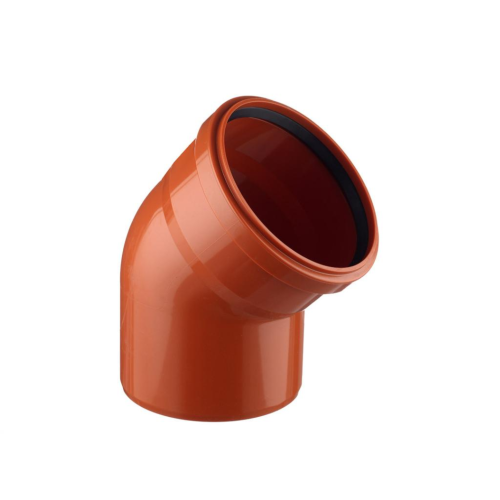 Отвод НПВХ (ПВХ) с раструбом Дн 160 45гр коричневый безнапорный в/к Хемкор в Ростове-на-Дону