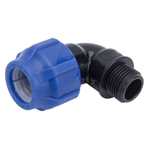 Отвод ПЭ компрессионный Дн 63-1 1/2" 90гр Ру-10 НР (НАР) RTP (РосТурПласт) в Ростове-на-Дону